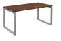 SEK-O - 16 stůl kancelářský, kovová podnož stříbrná, deska 25 mm, široký 1600 mm, ořech královský